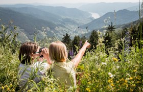 Schülerinnen sehen in die Zukunft - Ausblick aus der Wachauterasse, © Martina Siebenhandl